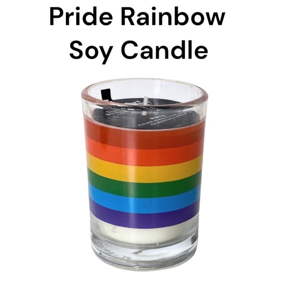 NWT Pride Rainbow LGBTQ Vanilla Scented Soy Glass Votive Candle - Picture 1 of 5